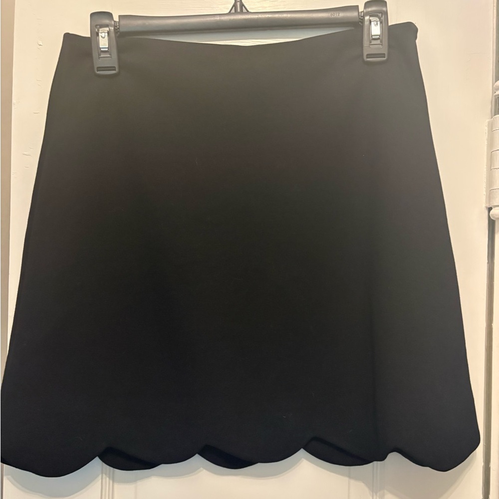 Hardly Worn Adorable Scalloped Black Skirt, Size M